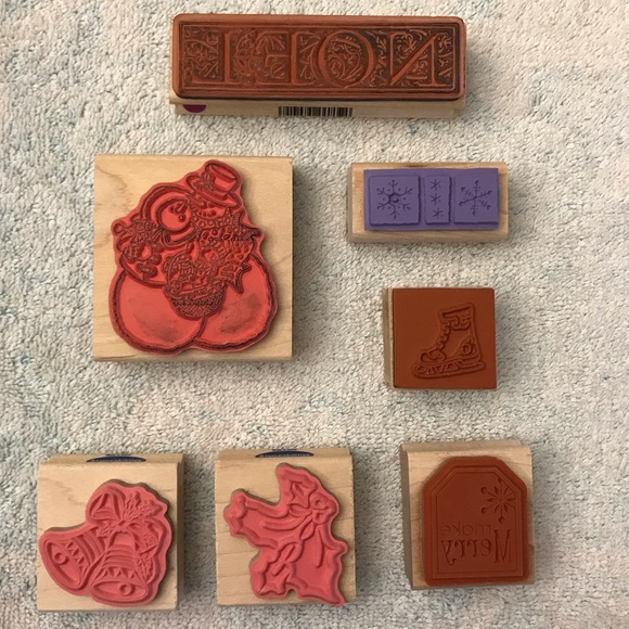 Seven Assorted Winter/Christmas Rubber Stamps - Picture 3 of 4